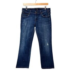Vigoss Ritz Wide Leg Jeans Medium Wash Distressed Embroidered P20442N Womens 30